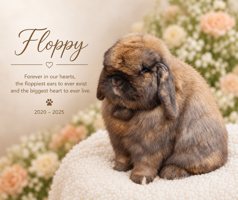 In loving memory of Floppy, 2020–2025. Forever in our hearts, the floppiest ears to ever exist and the biggest heart to ever live.